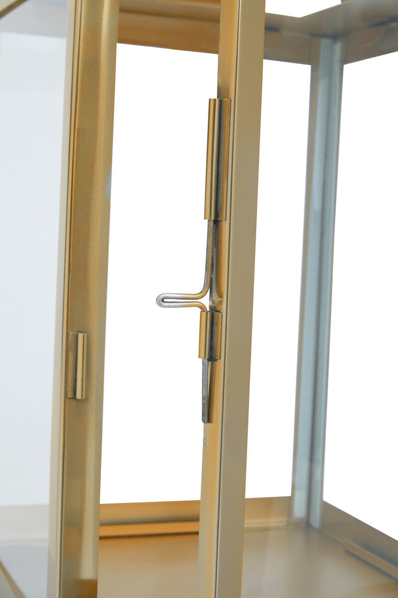 Small Gold Steel Lantern with Hair on Leather Handle