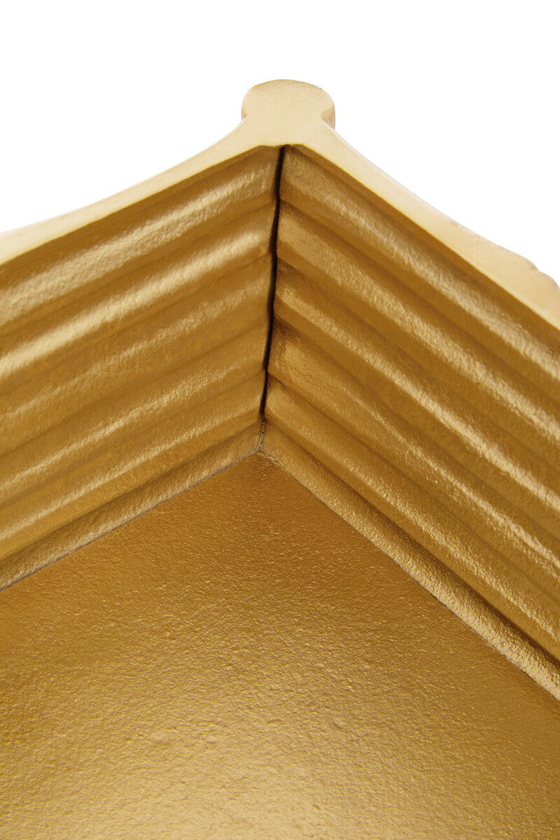 Large Gold Finish Bamboo Effect Trinket Box