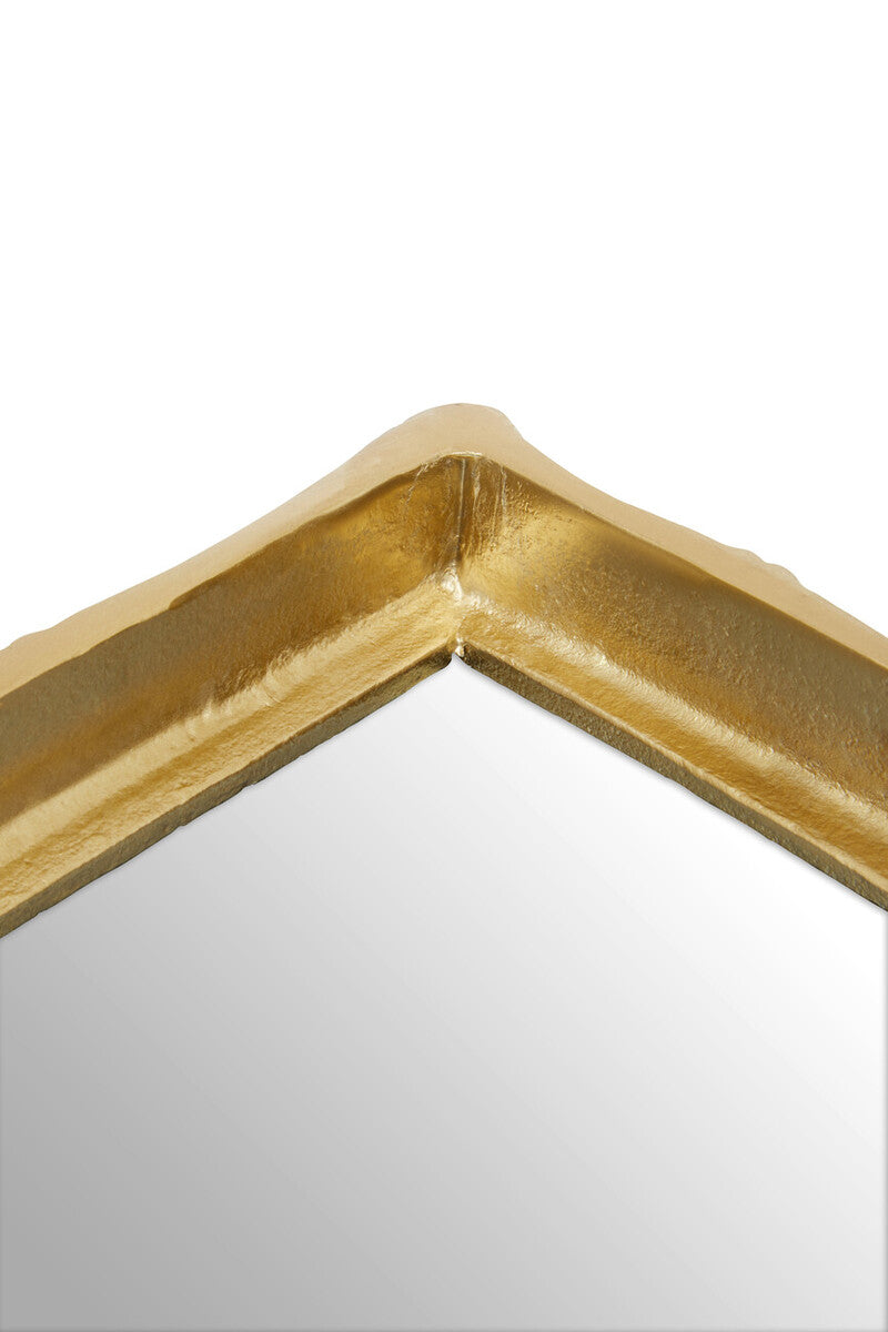 Gold Finish Bamboo Effect Mirrored Tray