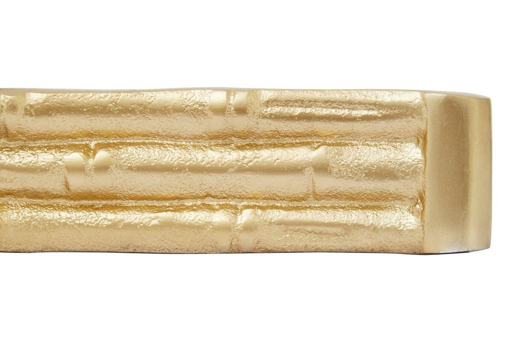 Gold Finish Bamboo Effect Mirrored Tray