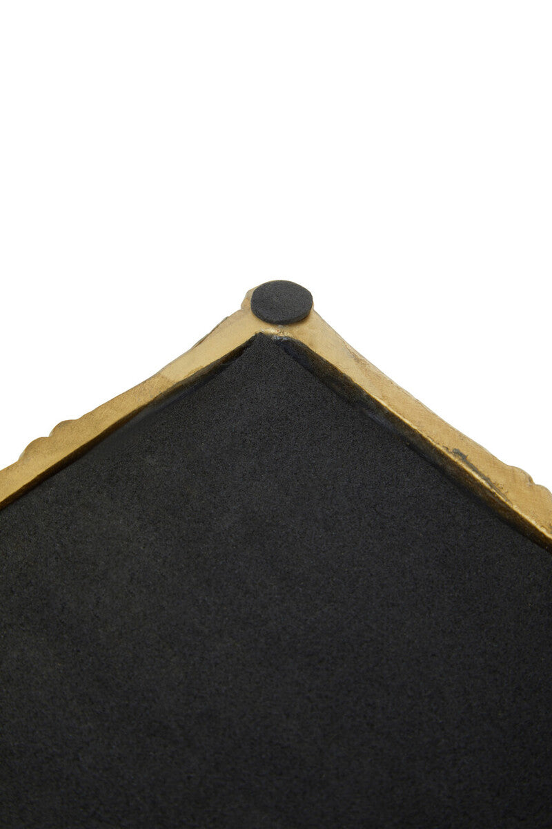 Gold Finish Bamboo Effect Mirrored Tray