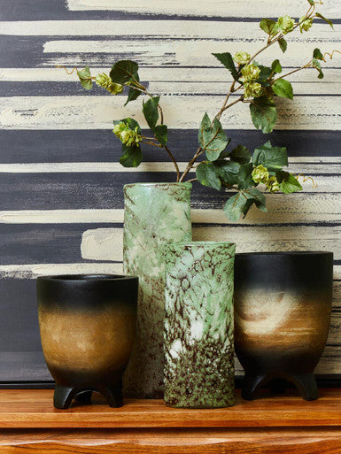Small Wooden Black Ombre Planter