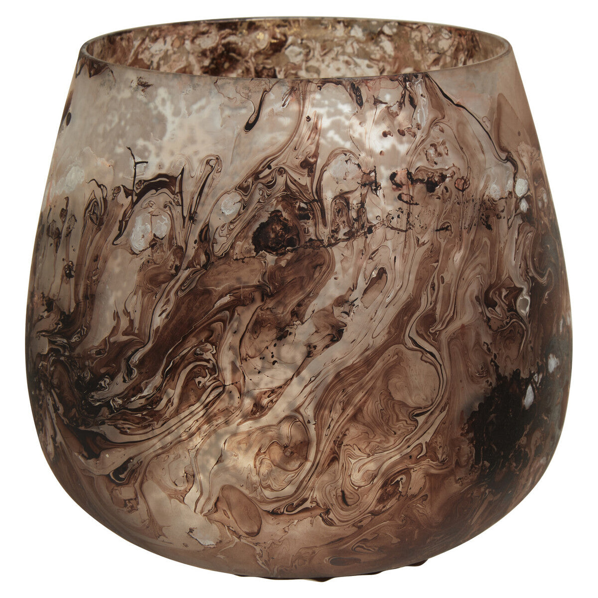 Brown Marble Effect Small Candle Holder