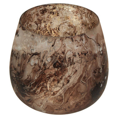 Brown Marble Effect Small Candle Holder