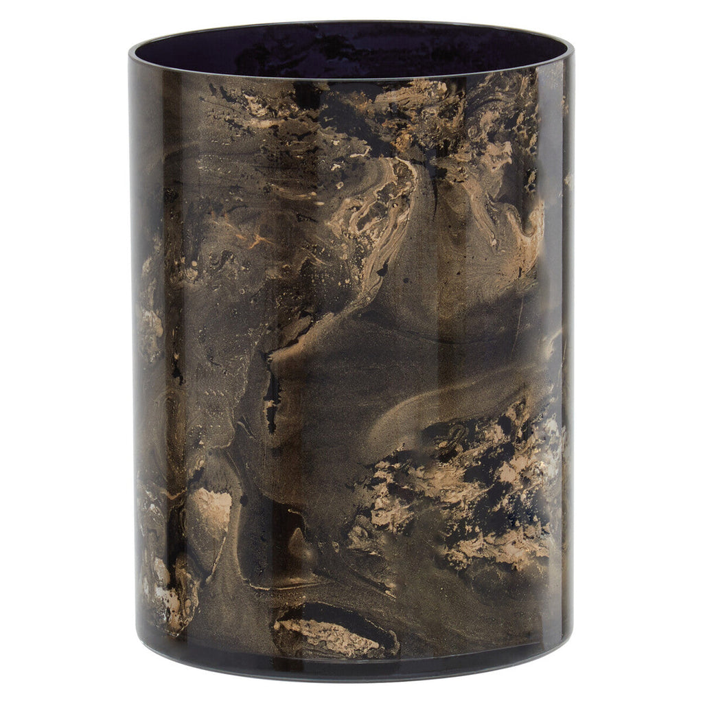 Black and Gold Marble Effect Small Candle Holder