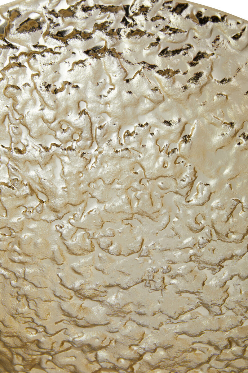 Gold Textured Round Metal Bowl