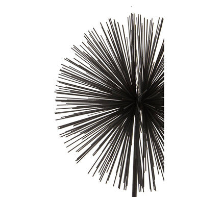Black Starburst Sculpture with Marble Base