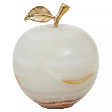 Onyx Decorative Apple with Gold Stem