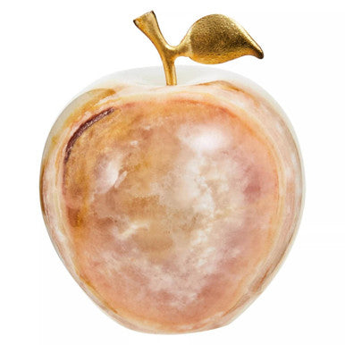 Onyx Decorative Apple with Gold Stem