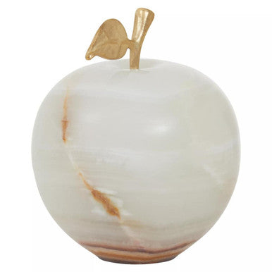 Onyx Decorative Apple with Gold Stem