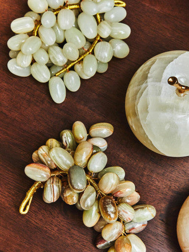 Onyx Decorative Apple with Gold Stem