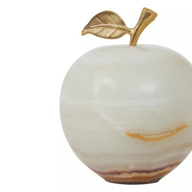 Onyx Decorative Apple with Gold Stem