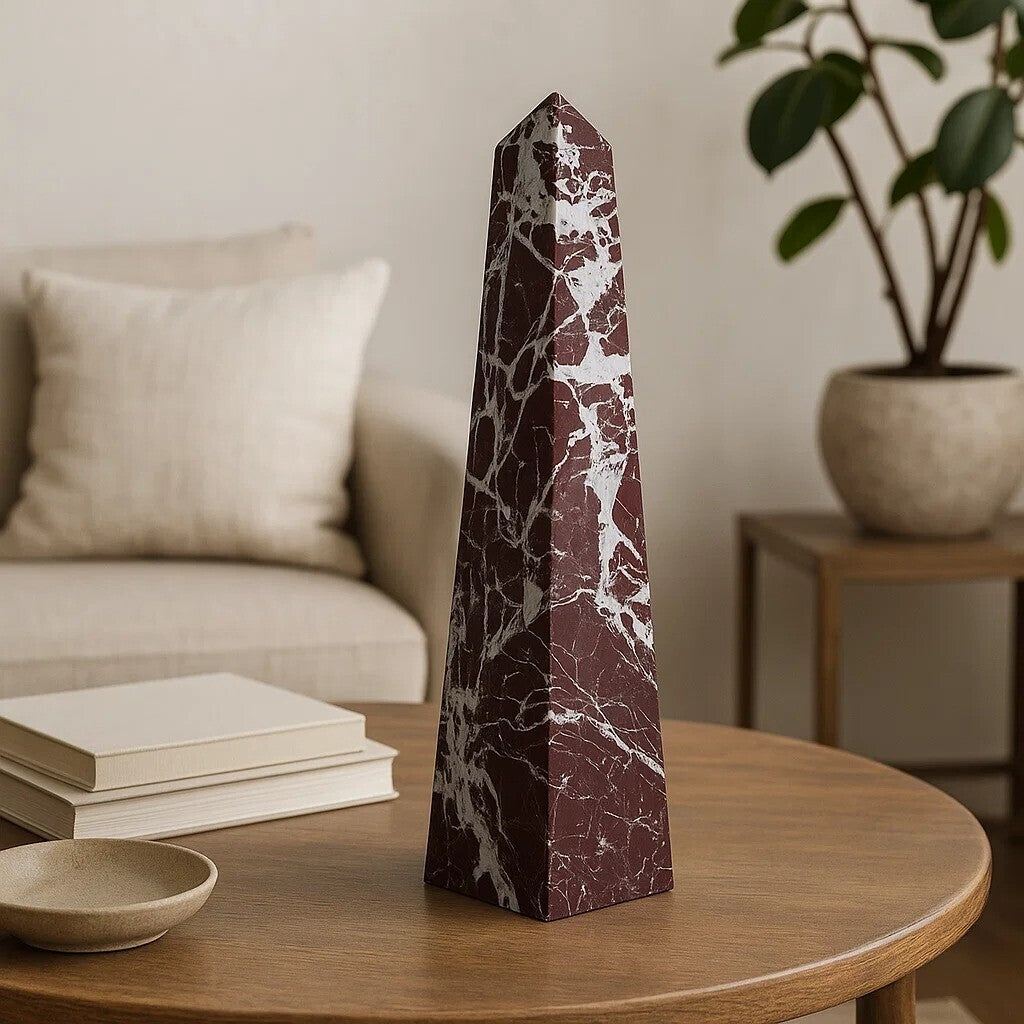 Large Red Marble Obelisk