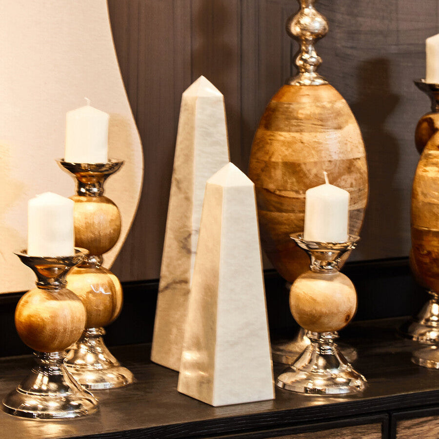 Large White Marble Obelisk