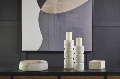 Travertine Small Candle Holder