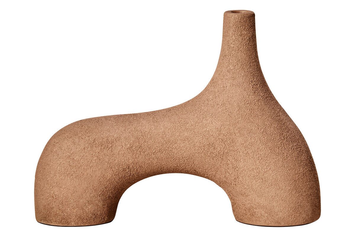 Small Textured Beige Abstract Vase