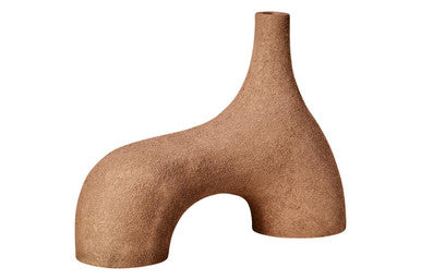Small Textured Beige Abstract Vase