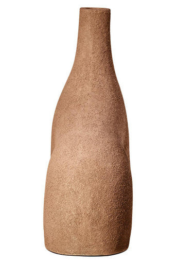 Small Textured Beige Abstract Vase