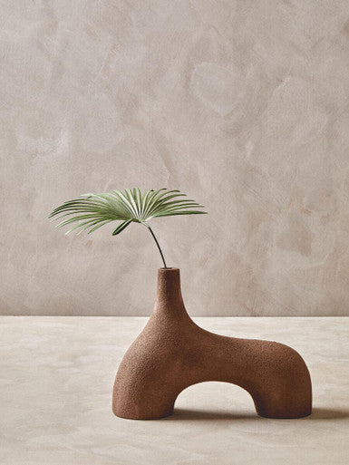Small Textured Beige Abstract Vase
