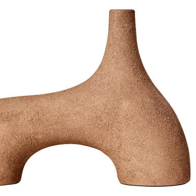 Small Textured Beige Abstract Vase