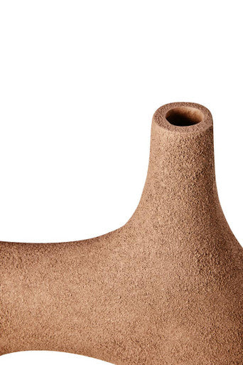 Small Textured Beige Abstract Vase