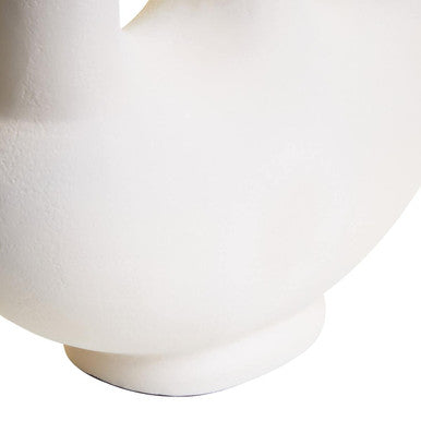 Small Cream Vase with Geometric Cutouts