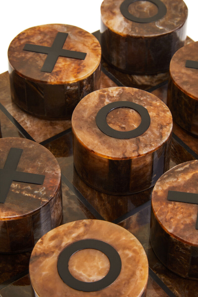 Noughts and Crosses Game in Brown and Black