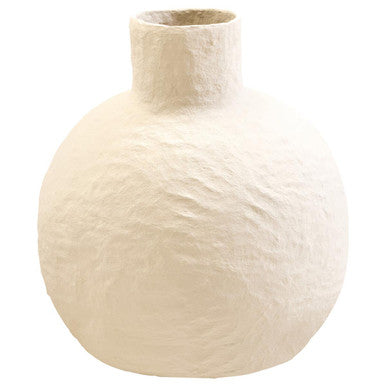 Large Cream Cotton Mache Vase