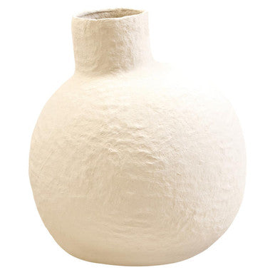 Large Cream Cotton Mache Vase
