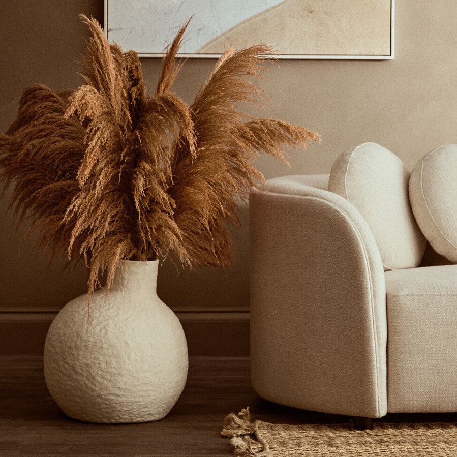 Large Cream Cotton Mache Vase