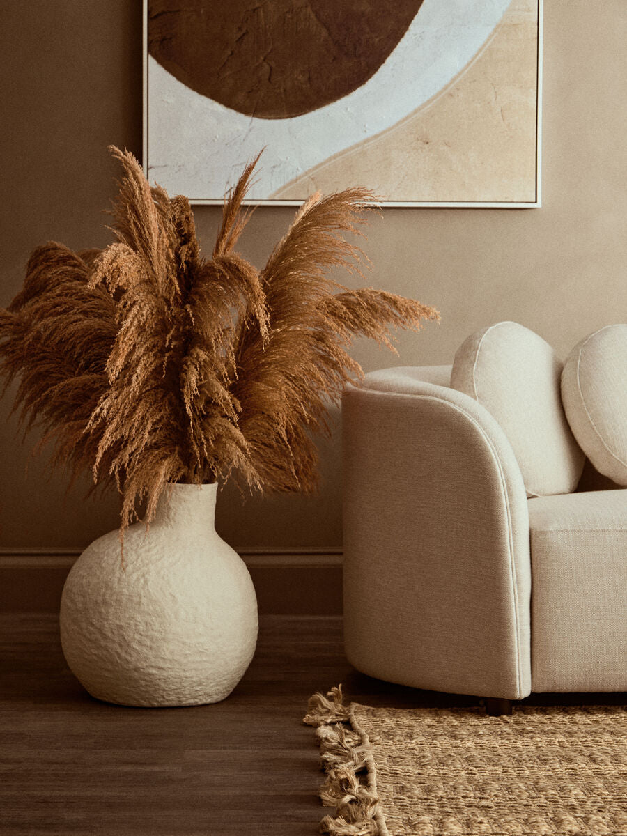 Large Cream Cotton Mache Vase