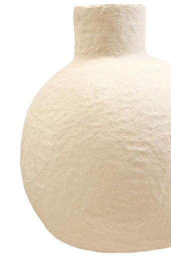 Large Cream Cotton Mache Vase