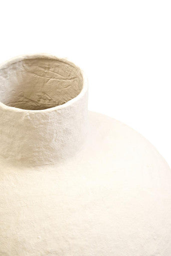 Large Cream Cotton Mache Vase