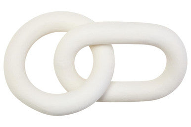 White Wood 2 Link Chain Decor