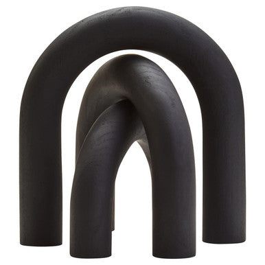 Black Wood Arch Sculpture Set of Three