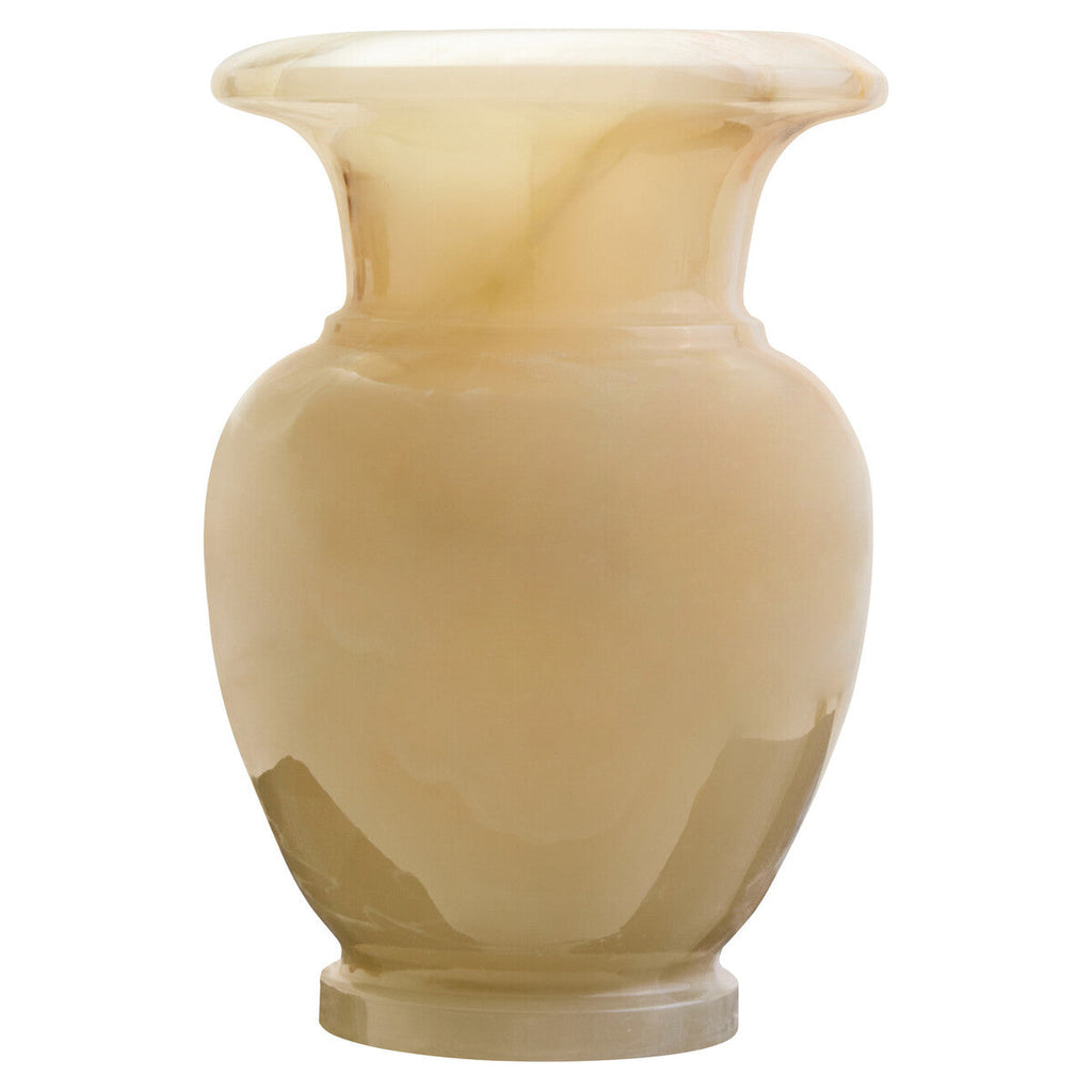 Onyx Stone Vase with Natural Veining