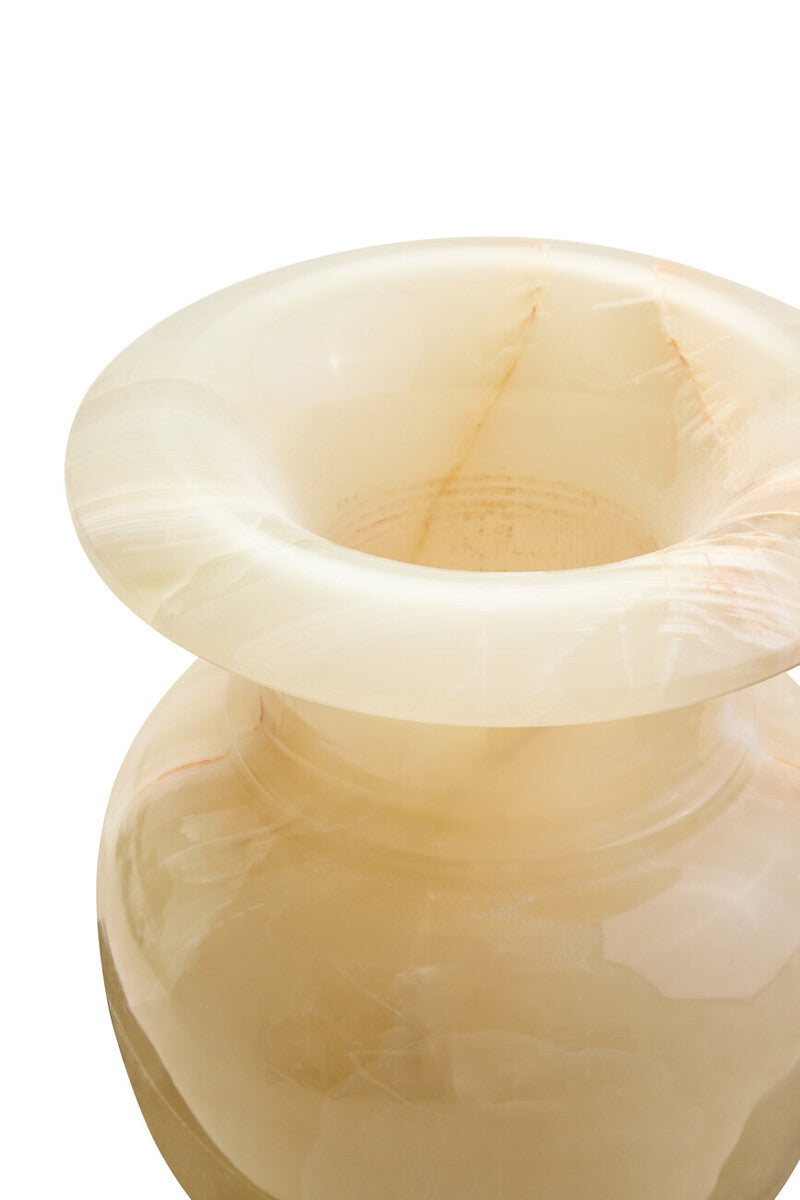 Onyx Stone Vase with Natural Veining
