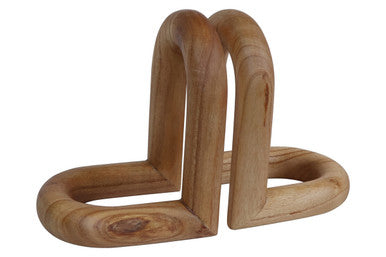 Natural Wood Bookends Set of 2