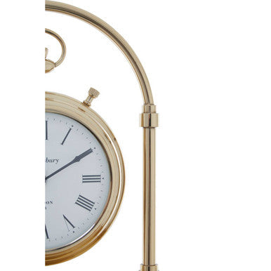 Large Round Mantel Clock in Gold