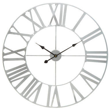 Silver Metal Wall Clock