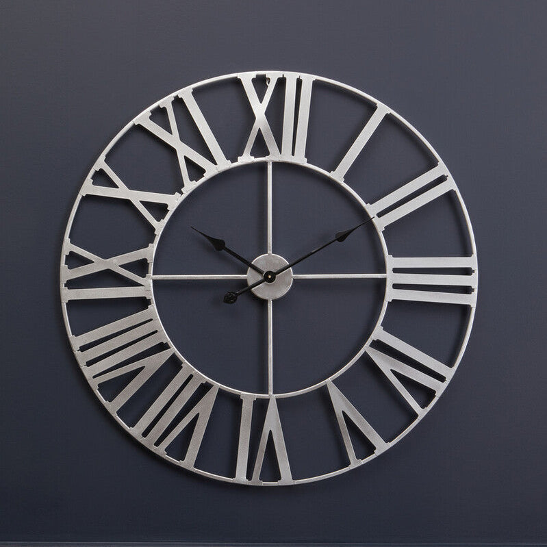 Silver Metal Wall Clock