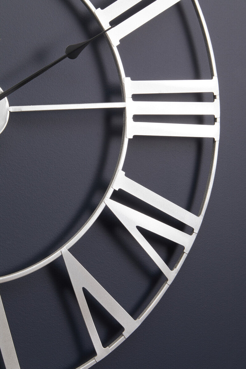 Silver Metal Wall Clock