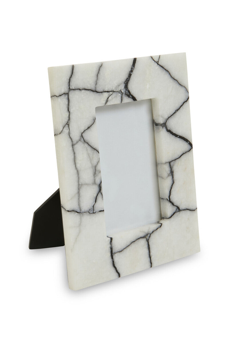 White and Black Marble Photo Frame 4 by 6 Inch