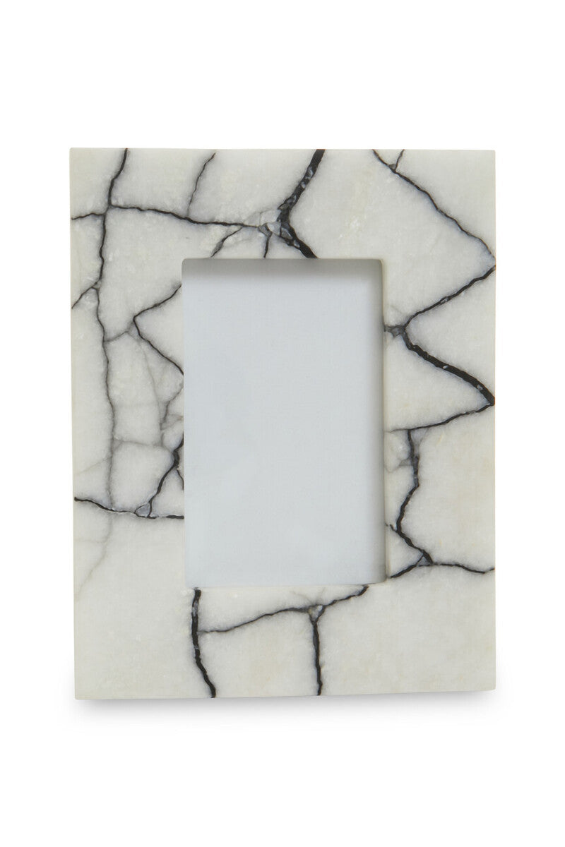 White and Black Marble Photo Frame 4 by 6 Inch