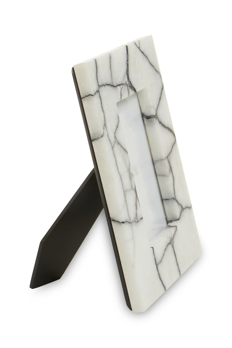 White and Black Marble Photo Frame 4 by 6 Inch