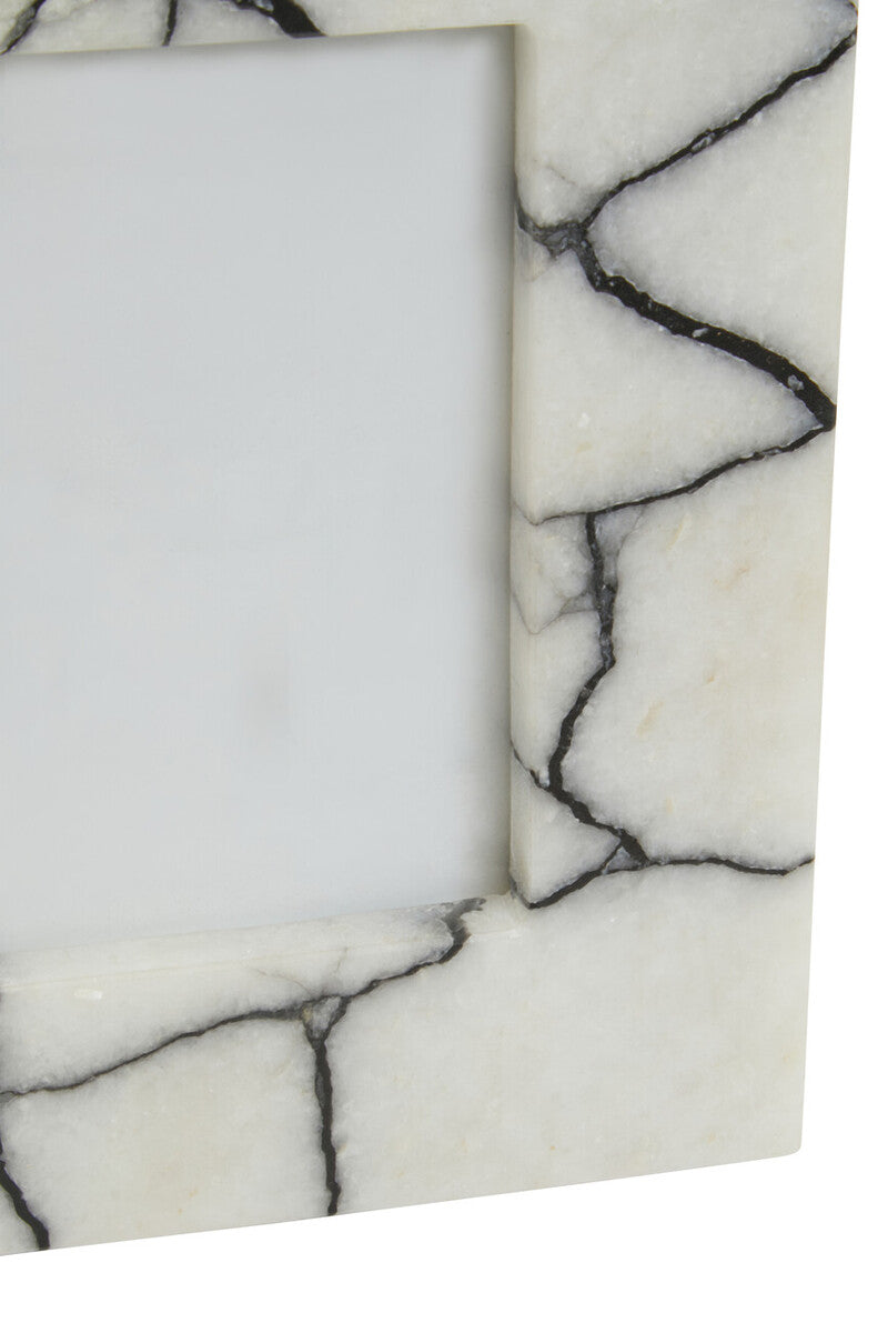 White and Black Marble Photo Frame 4 by 6 Inch