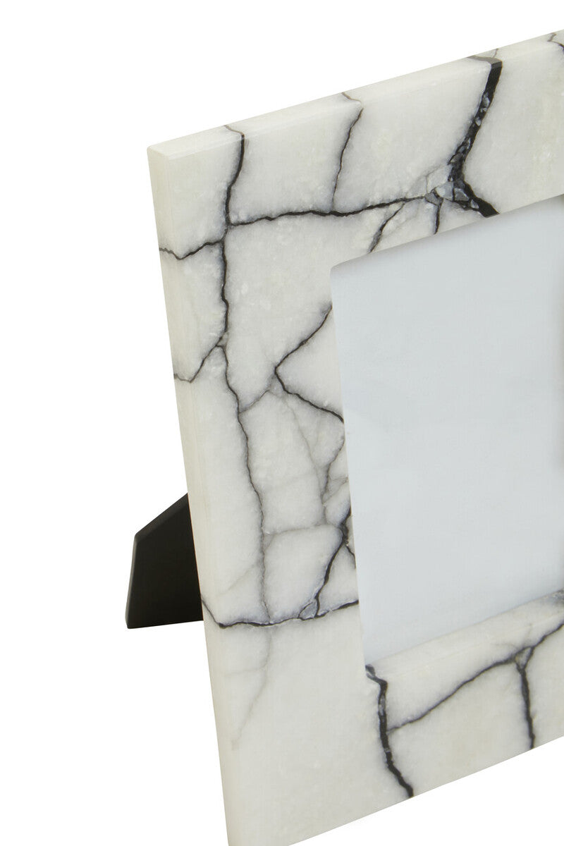 White and Black Marble Photo Frame 4 by 6 Inch