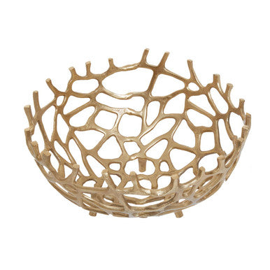 Large Coral Effect Bowl in Gold