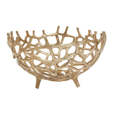 Large Coral Effect Bowl in Gold