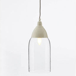 White Glass and Iron Pendant Light